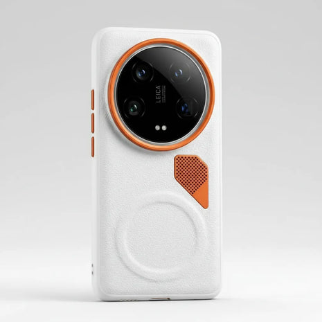 Case Funda Para Xiaomi 17 Ultra Cuero Pu Magnético Enfriador | Blanco