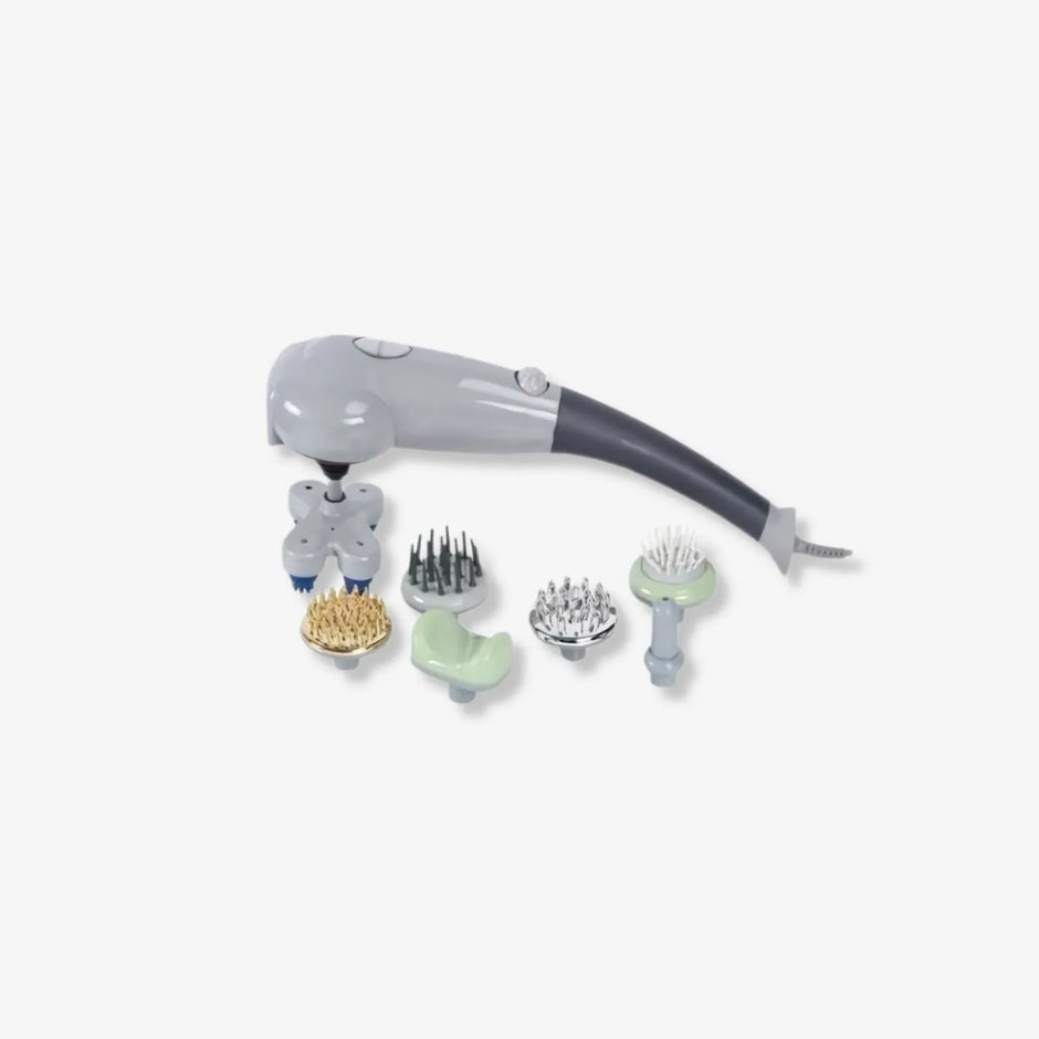 Masajeador eléctrico para cuello, espalda, pierna, martillo de masaje corporal, 7 u 8 cabezales de masaje