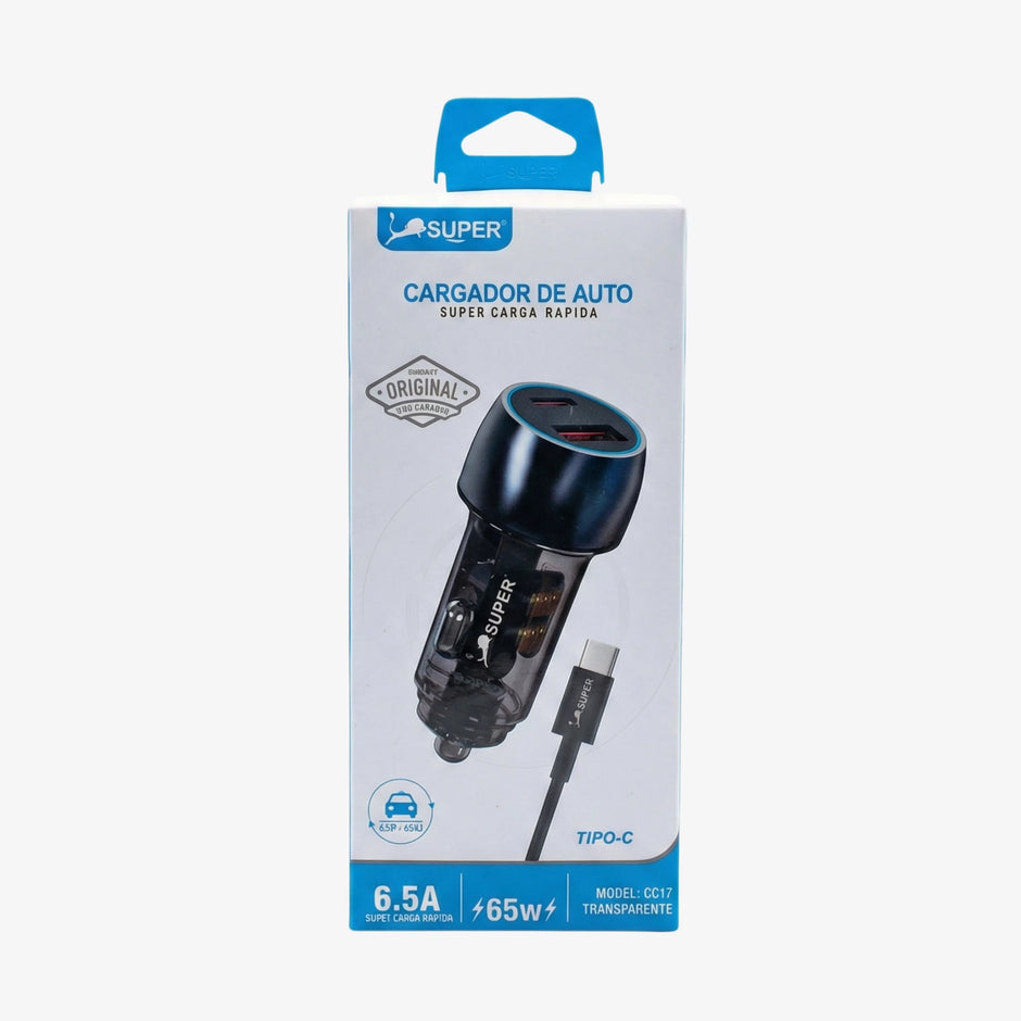 Cigarrera Transparente Carga Ultra Rapida 65W Tipo C