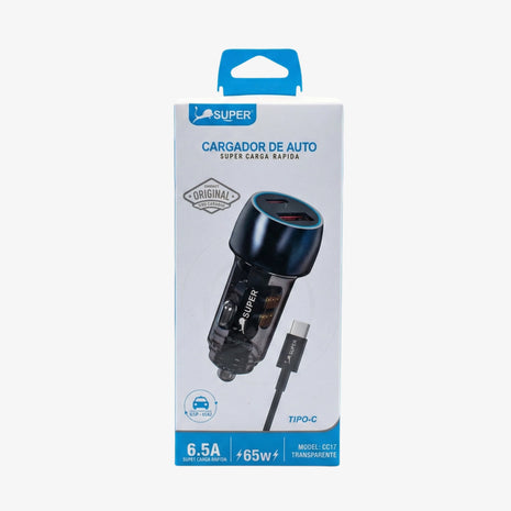 Cigarrera Transparente Carga Ultra Rapida 65W Tipo C