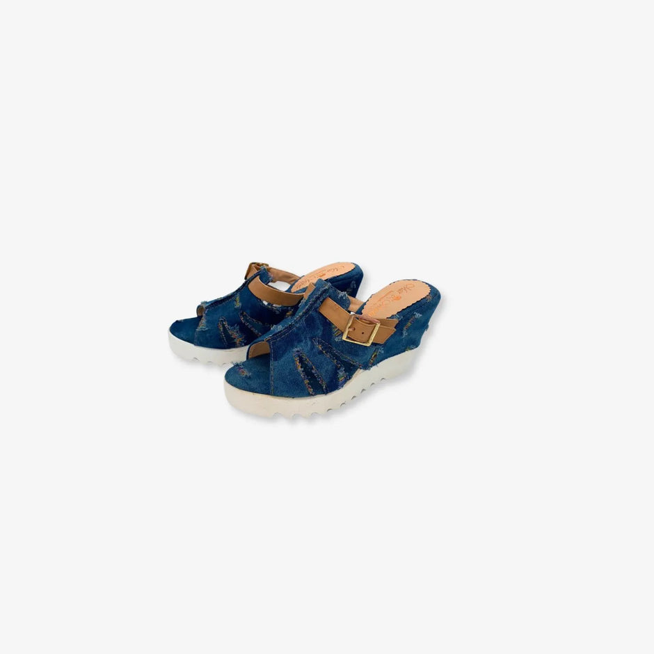 Sandalía con hebilla para mujer, sandalias con cuña, a la moda, uso diario, verano,