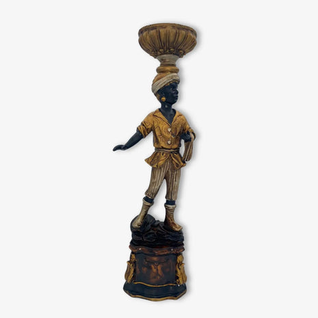 Figura Decorativa de Estilo Oriental, Escultura de Resina Pintada a Mano
