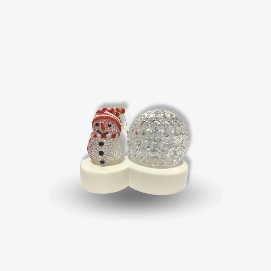 Adorno De Navidad Tipo Bola De Cristal Con Luces Led Giratorio