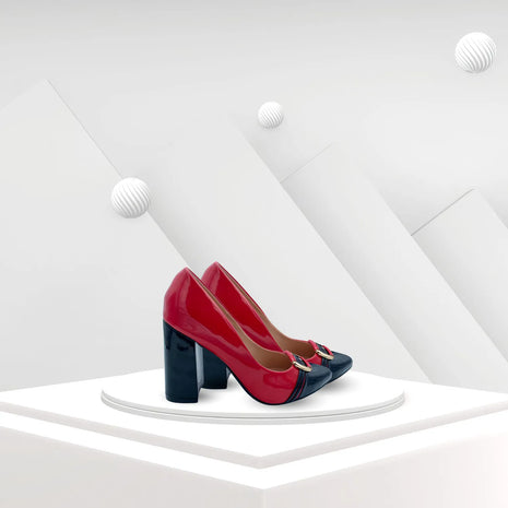 Tacones Charol para mujer de punta y tacón negro
