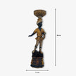 Figura Decorativa de Estilo Oriental, Escultura de Resina Pintada a Mano
