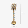 Candelabro individual de oro para boda, portavelas de cristal y metal