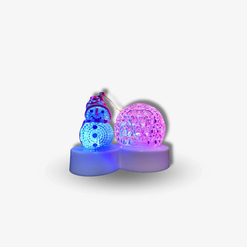 Adorno De Navidad Tipo Bola De Cristal Con Luces Led Giratorio