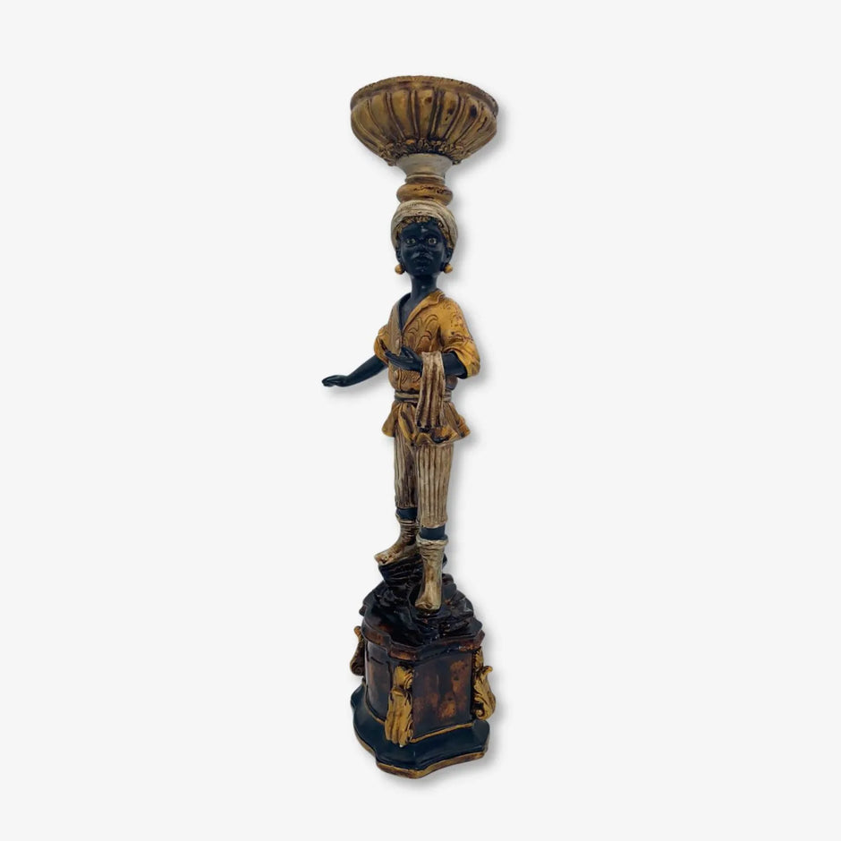 Figura Decorativa de Estilo Oriental, Escultura de Resina Pintada a Mano