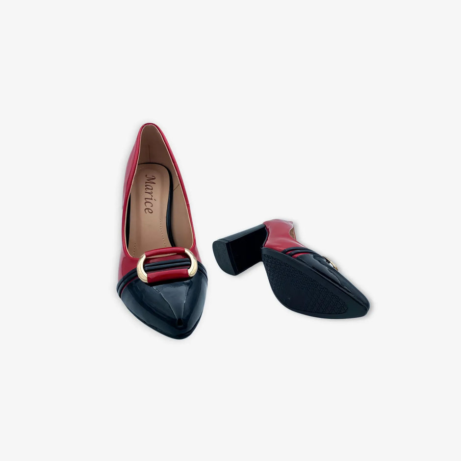 Tacones Charol para mujer de punta y tacón negro