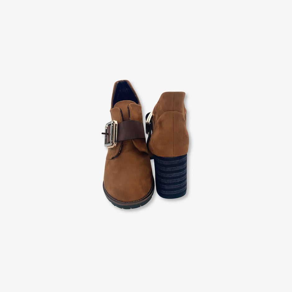 Botines para Mujer con Tacón y Correa en la Parte Superior