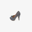 Tacones para mujer de noche brillante  Color Blanco con detalles Negros