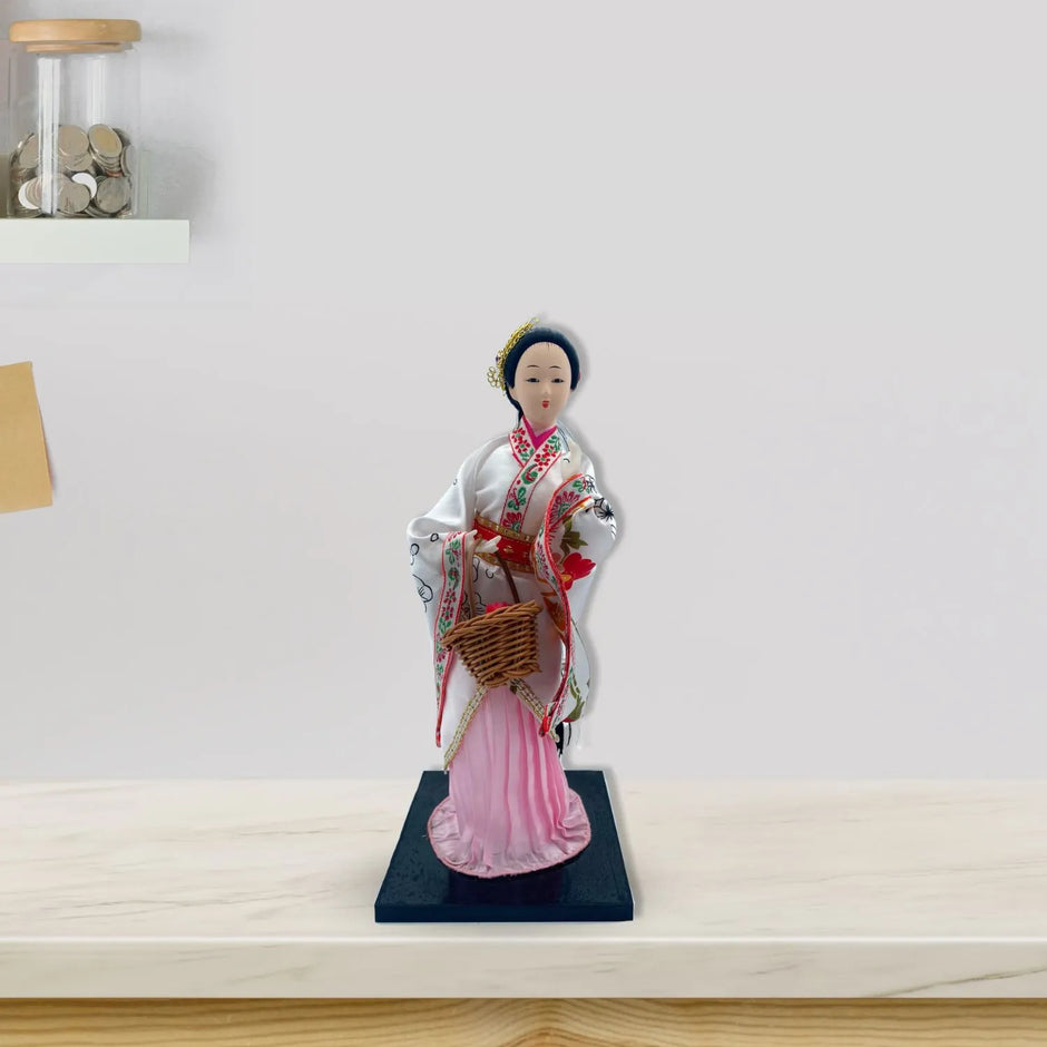 Adorno Figura Muñeca de Seda Tradicional  de Traje Antiguo Chino