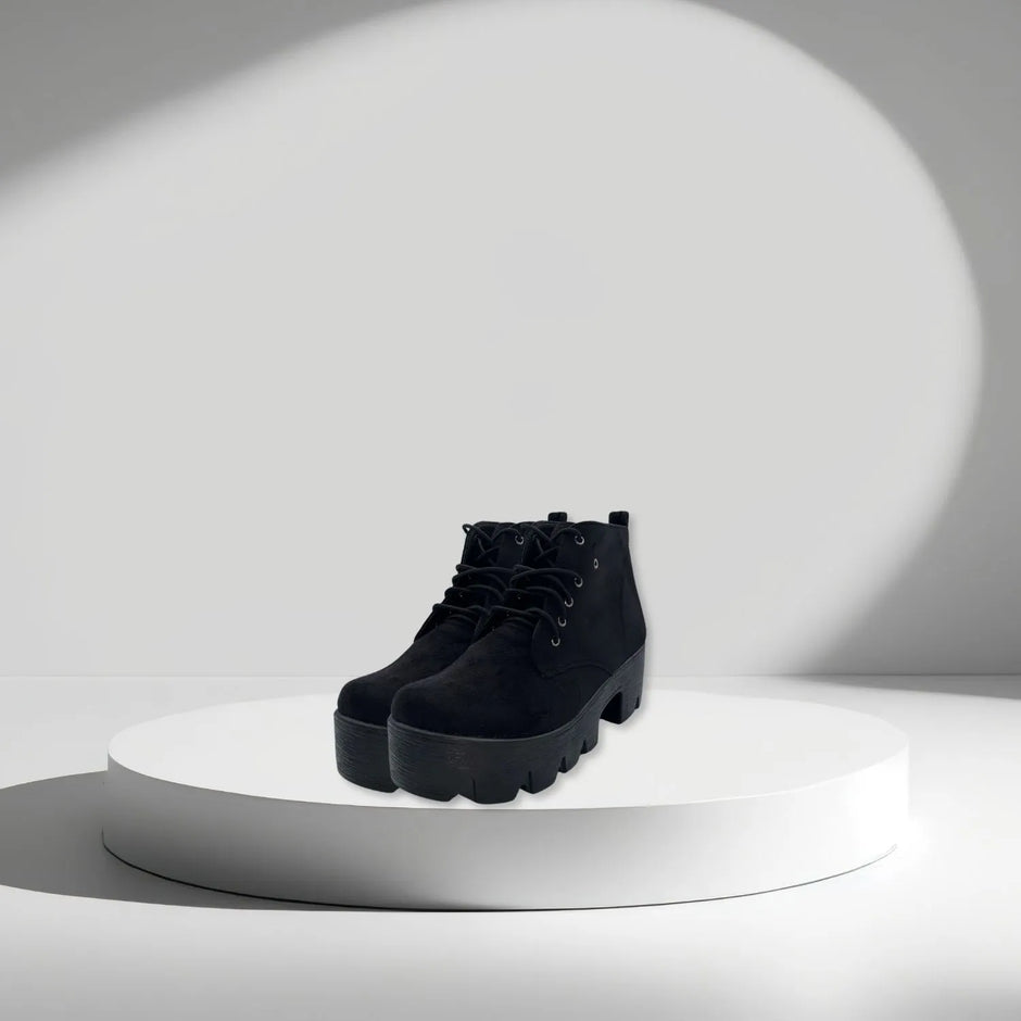 Botines de Gamuza con Pasador y  Plataforma Gruesa para Mujer