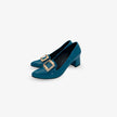 Tacones charoles para mujer con detalle color Teal azul
