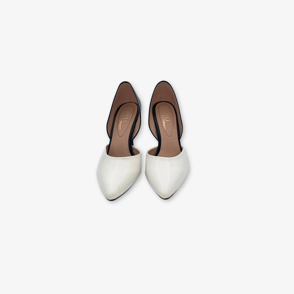 Tacones charoles para mujer doble color en blanco y negro