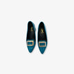 Tacones charoles para mujer con detalle color Teal azul