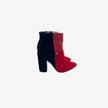 Botines de doble  color con tacon para mujer
