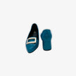 Tacones charoles para mujer con detalle color Teal azul