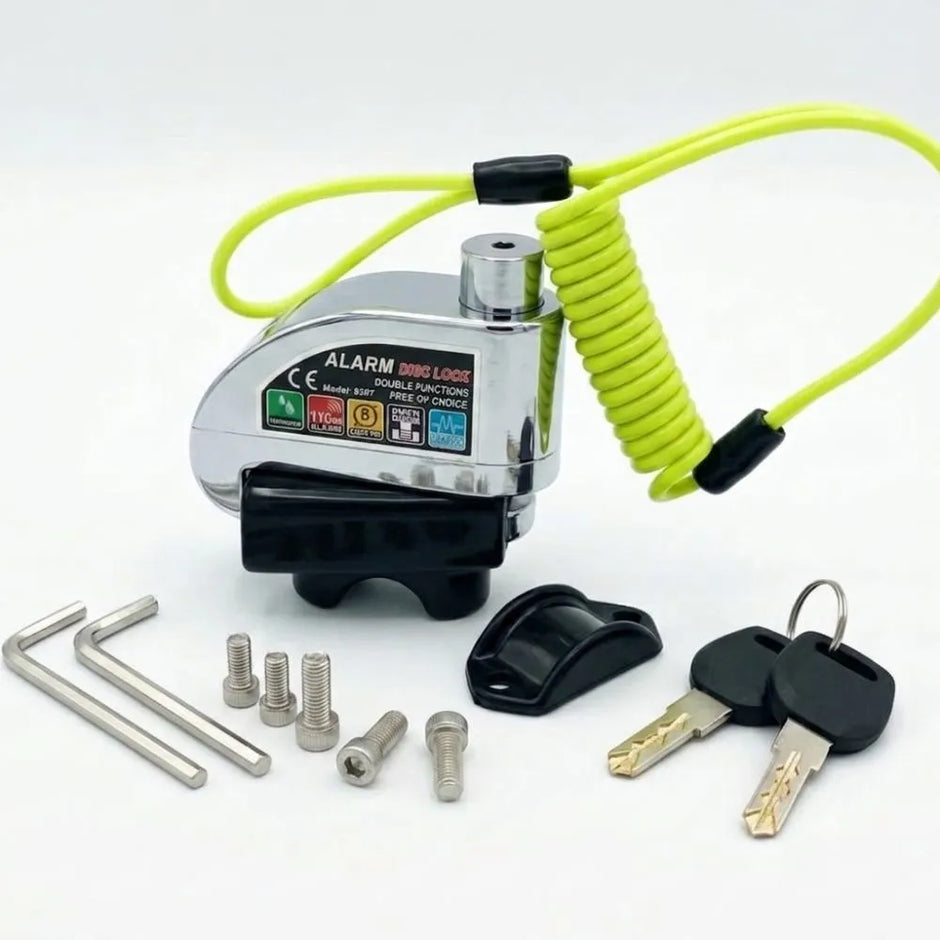 Candado de Disco con Alarma para Moto en Negro LT-8308  | Lantun