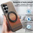 Case Diseño Fibra con Parante Giratorio A56 5G (Magsafe) | Marron