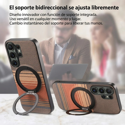 Case Diseño Fibra con Parante Giratorio A56/A36 (Magsafe) | Marron