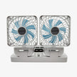 Ventilador Solar Recargable de Doble Cabezal para Auto y Mototaxi