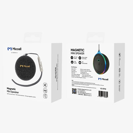 Mini Parlante Miccell Magnético Bluetooth 360° con Luces RGB