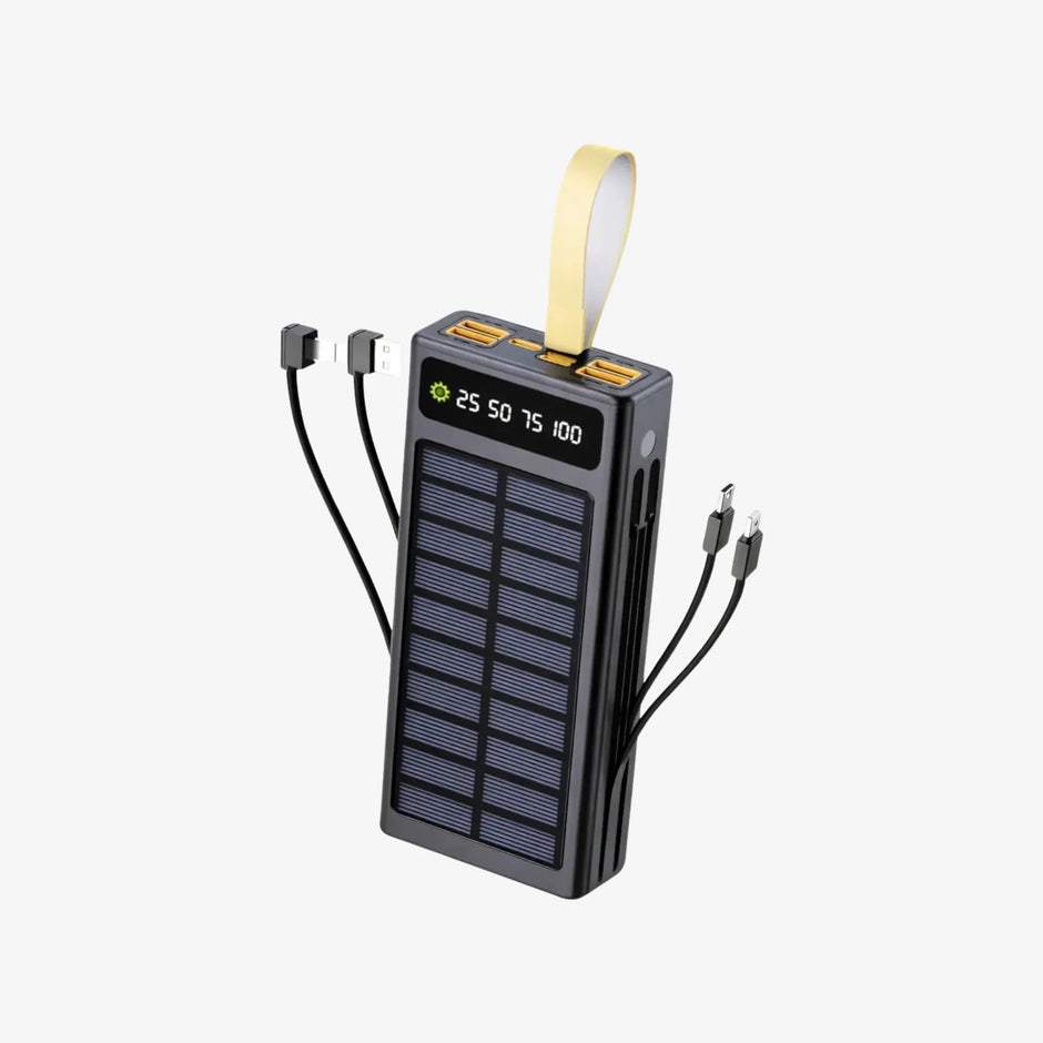 Power Bank Solar 30000mah Cargador Portátil 8 Dispositivos Negro Linkmax