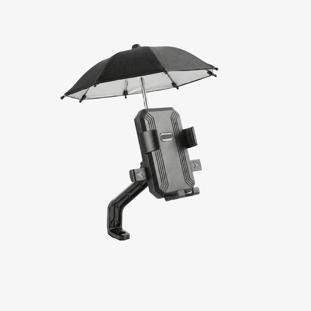 Soporte de Celular con Mini Sombrilla Protectora 360° Para Manubrio de Moto o Bicicleta