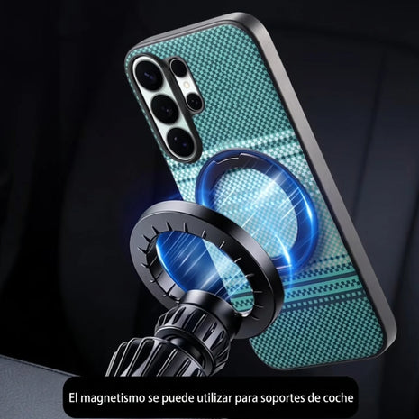Case Diseño Fibra con Parante Giratorio A17 (Magsafe) | Verde