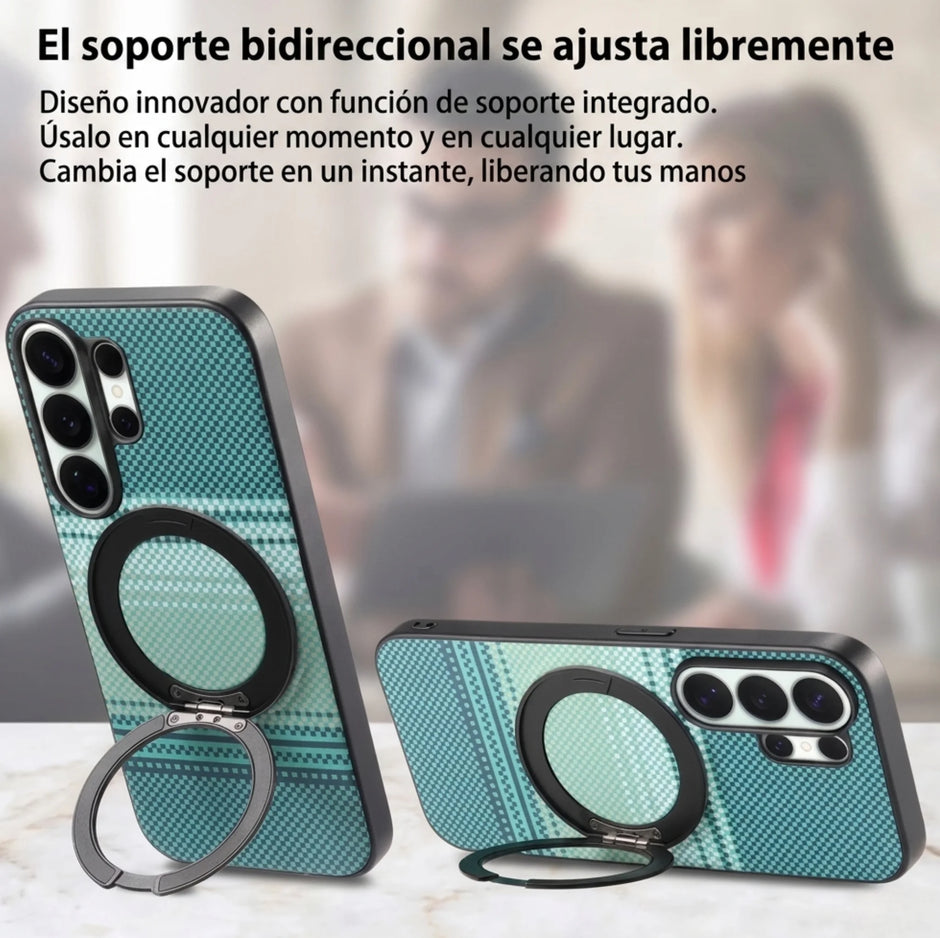 Case Diseño Fibra con Parante Giratorio A56 5G (Magsafe) | Verde