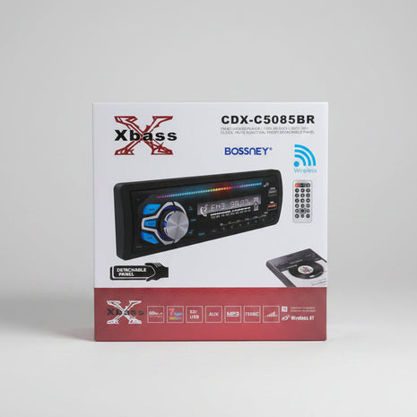 Autoradio BOSSNEY CDX-C5085BR Bluetooth Xbass y Control para Auto y Mototaxi  (Panel Desmontable) ( RGB Luces 7 colores)