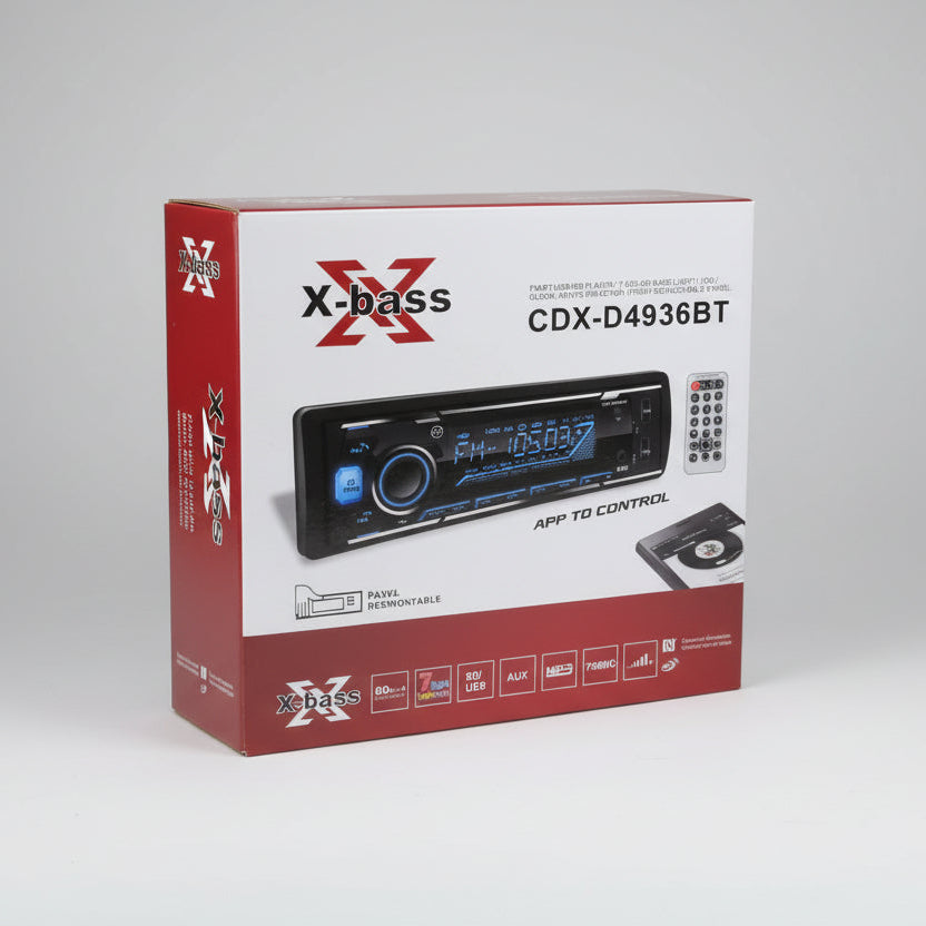 Autoradio  Bluetooth Xbass y Control para Auto y Mototaxi Bluetooth  | Panel Desmontable
