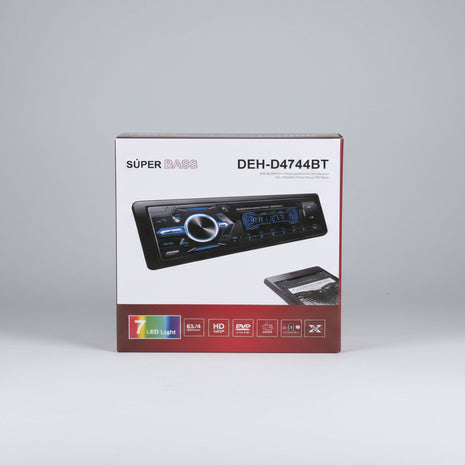 Autoradio  Bluetooth Xbass y Control para Auto y Mototaxi  63Wx4 | Lector DVD-MP4 y LED 7 Colores