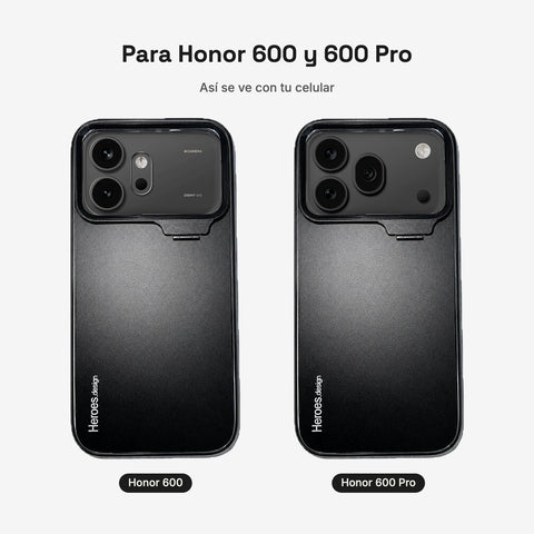 CamShield Natural Matte Negro puesto en Honor 600 y en Honor 600 Pro