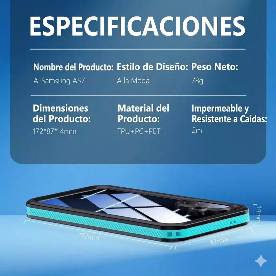 Case Redpepper Acuático Samsung Galaxy A57 5G ( con mica delantera )
