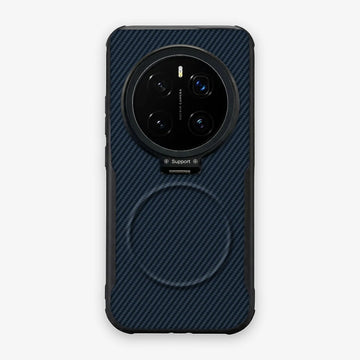 Case CamShield Carbono Honor Magic 7 Pro en Azul Real: diseño en fibra de carbono, tapa de cámara que se abre como parante, compatible con accesorios magnéticos