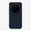 Case CamShield Carbono Honor Magic 7 Pro en Azul Real: diseño en fibra de carbono, tapa de cámara que se abre como parante, compatible con accesorios magnéticos