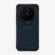 Case CamShield Carbono Vivo X300 Ultra en Azul Real: diseño en fibra de carbono, tapa de cámara que se abre como parante, compatible con accesorios magnéticos