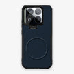 Case CamShield Carbono Xiaomi 15 Pro en Azul Real: diseño en fibra de carbono, tapa de cámara que se abre como parante, compatible con accesorios magnéticos