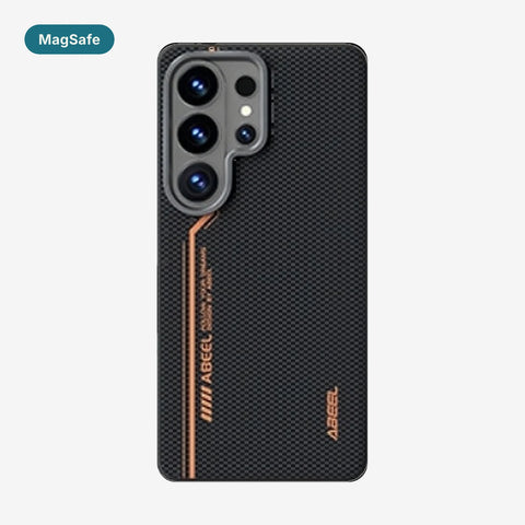 Case Carbono Deluxe MagSafe Galaxy S25 Ultra / Galaxy S26 Ultra Bronze Elite: funda con imanes MagSafe y diseño tipo carbono