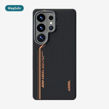 Case Carbono Deluxe MagSafe Galaxy S25 Ultra / Galaxy S26 Ultra Bronze Elite: funda con imanes MagSafe y diseño tipo carbono