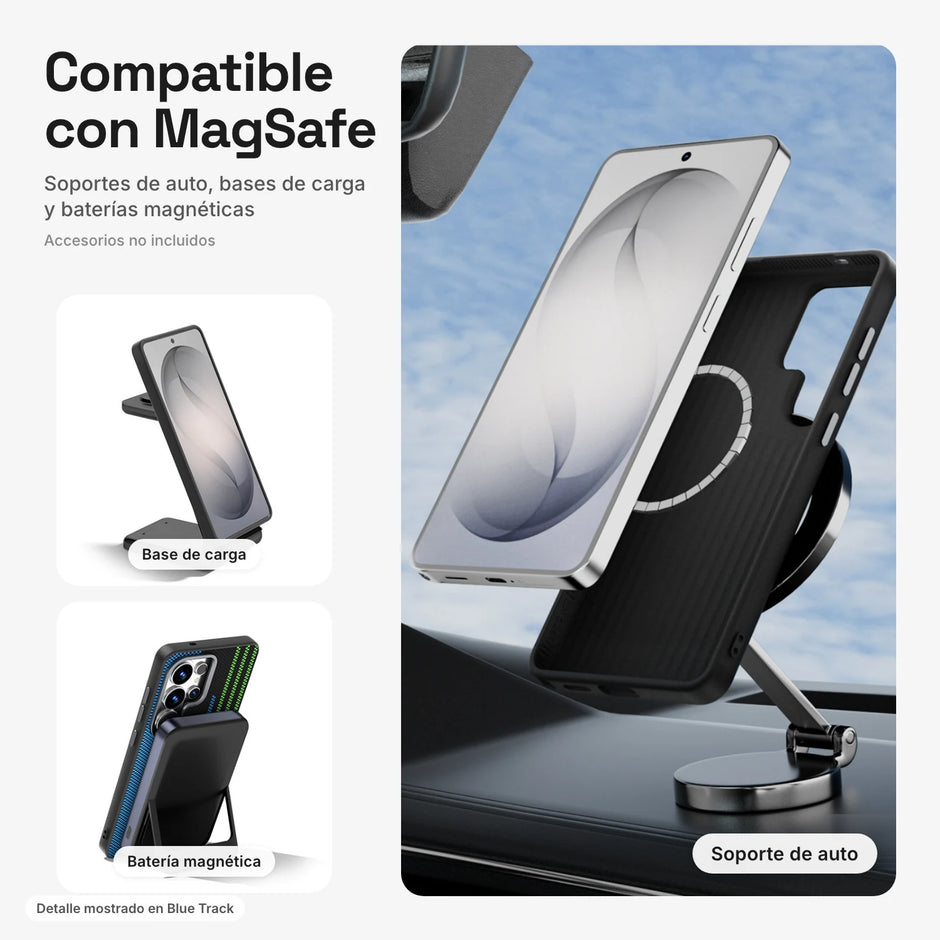 Carbono Deluxe MagSafe compatible con soportes de auto, bases de carga y baterías magnéticas