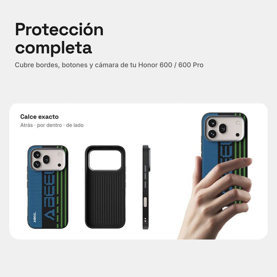 Carbono Deluxe MagSafe Honor 600 / 600 Pro: protección completa de bordes, botones y cámara