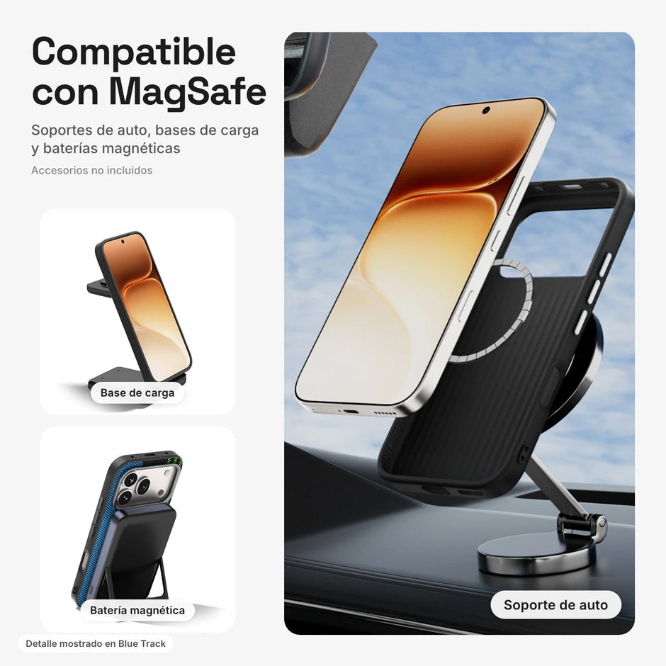 Carbono Deluxe MagSafe compatible con soportes de auto, bases de carga y baterías magnéticas