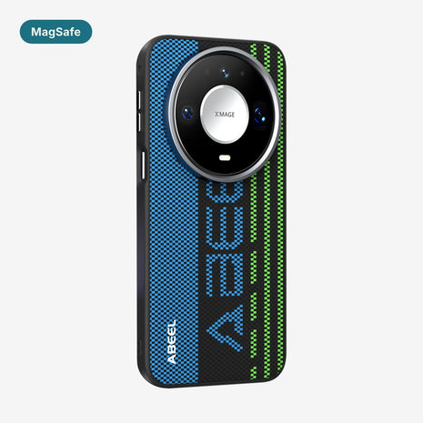 Case Carbono Deluxe MagSafe Huawei Mate 80 / 80 Pro Blue Track: funda con imanes MagSafe y diseño tipo carbono
