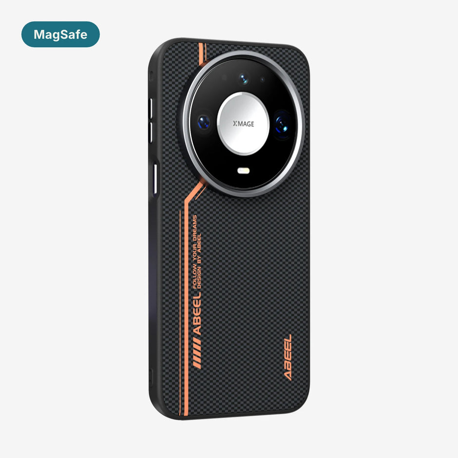 Case Carbono Deluxe MagSafe Huawei Mate 80 / 80 Pro Bronze Elite: funda con imanes MagSafe y diseño tipo carbono