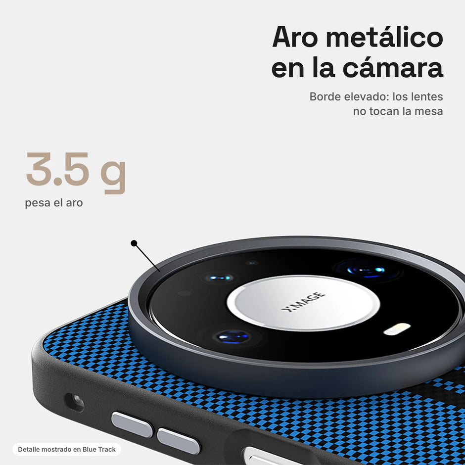 Carbono Deluxe MagSafe: aro metálico elevado que protege la cámara