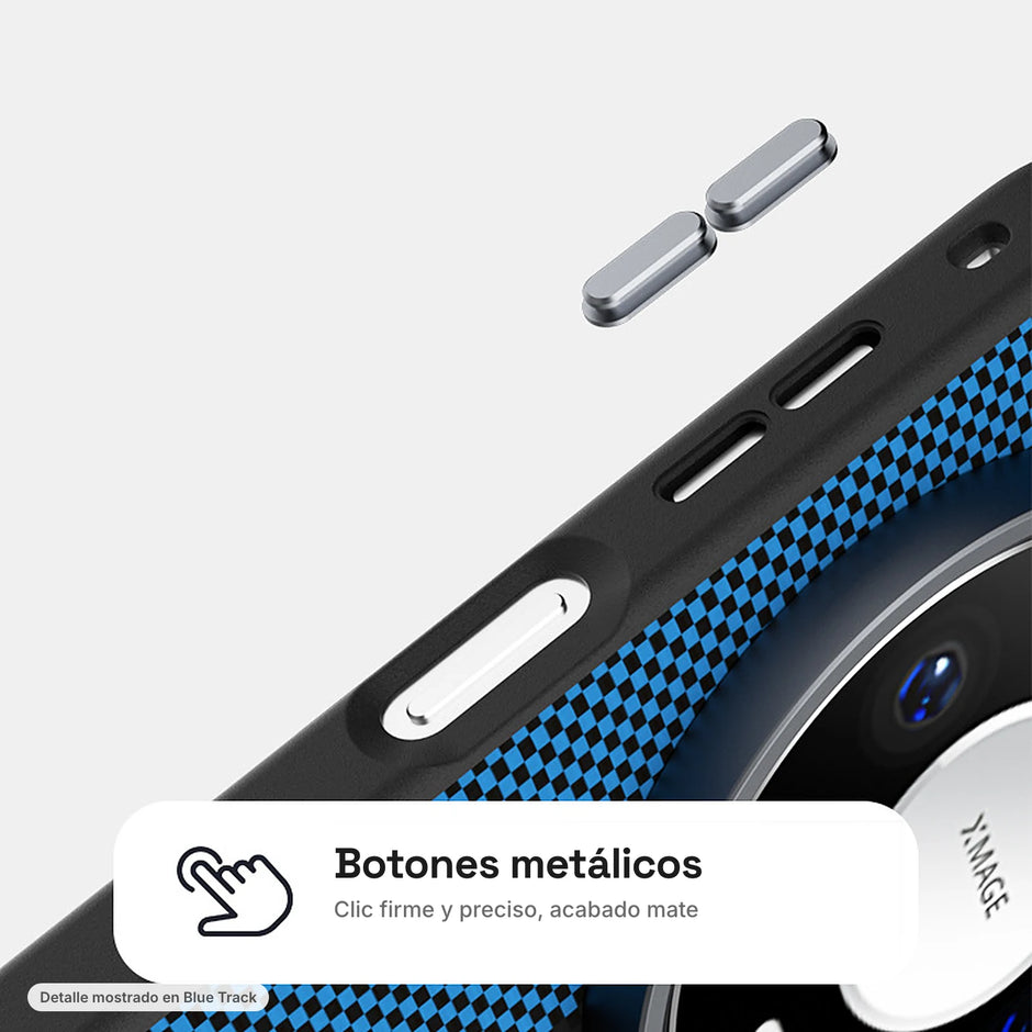 Carbono Deluxe MagSafe: botones metálicos