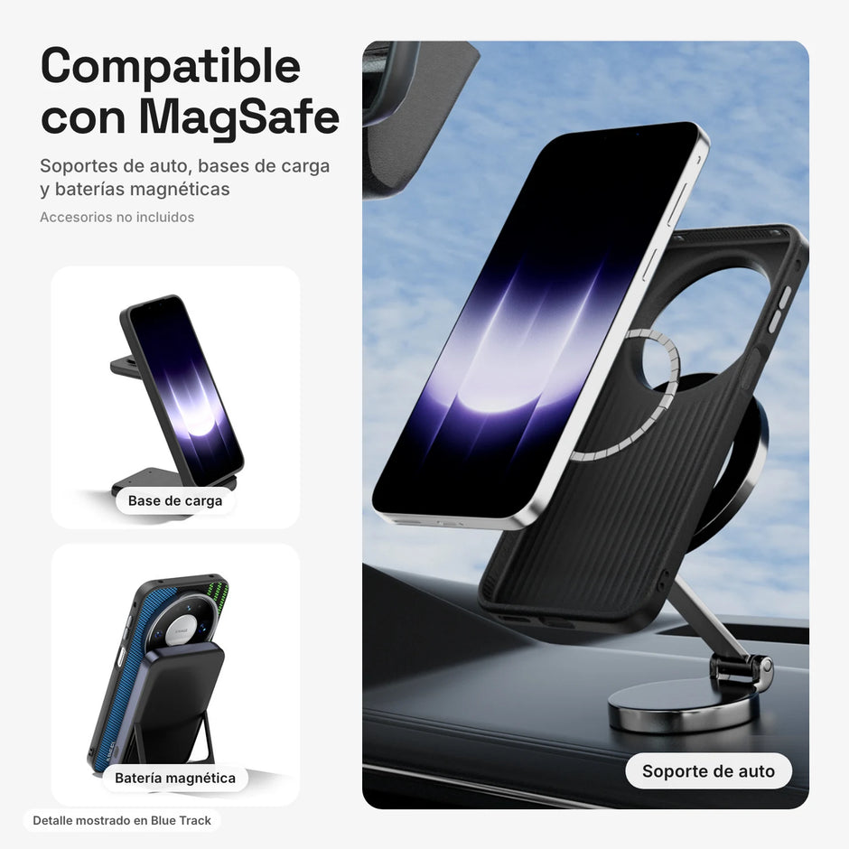Carbono Deluxe MagSafe compatible con soportes de auto, bases de carga y baterías magnéticas